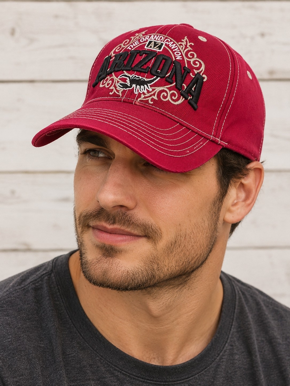 Arizona Grand Canyon State Embroidered Red Baseball Cap Adjustable Souvenir Hat